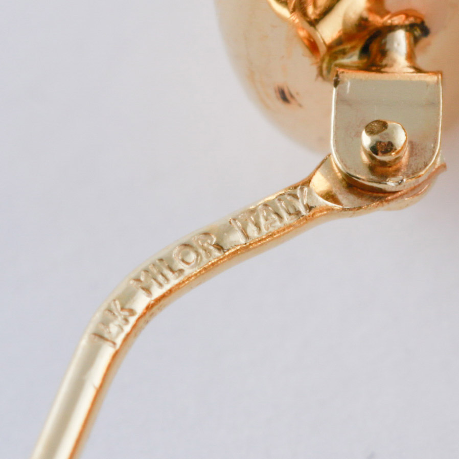 Italian 14K Yellow Gold Hollow Hoop Earrings by Milor