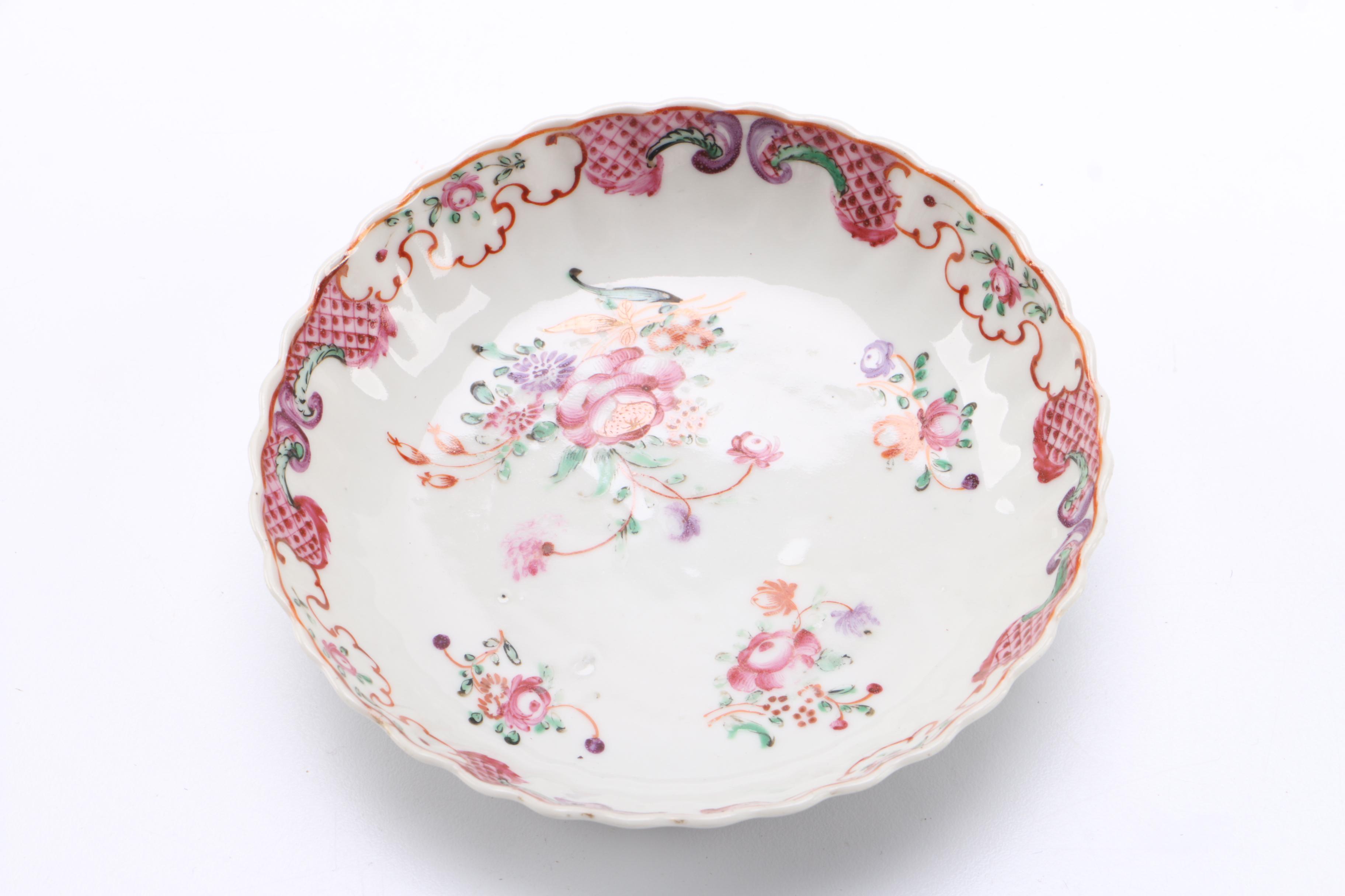 Antique Chinese Famille Rose Tea Bowl And Saucer