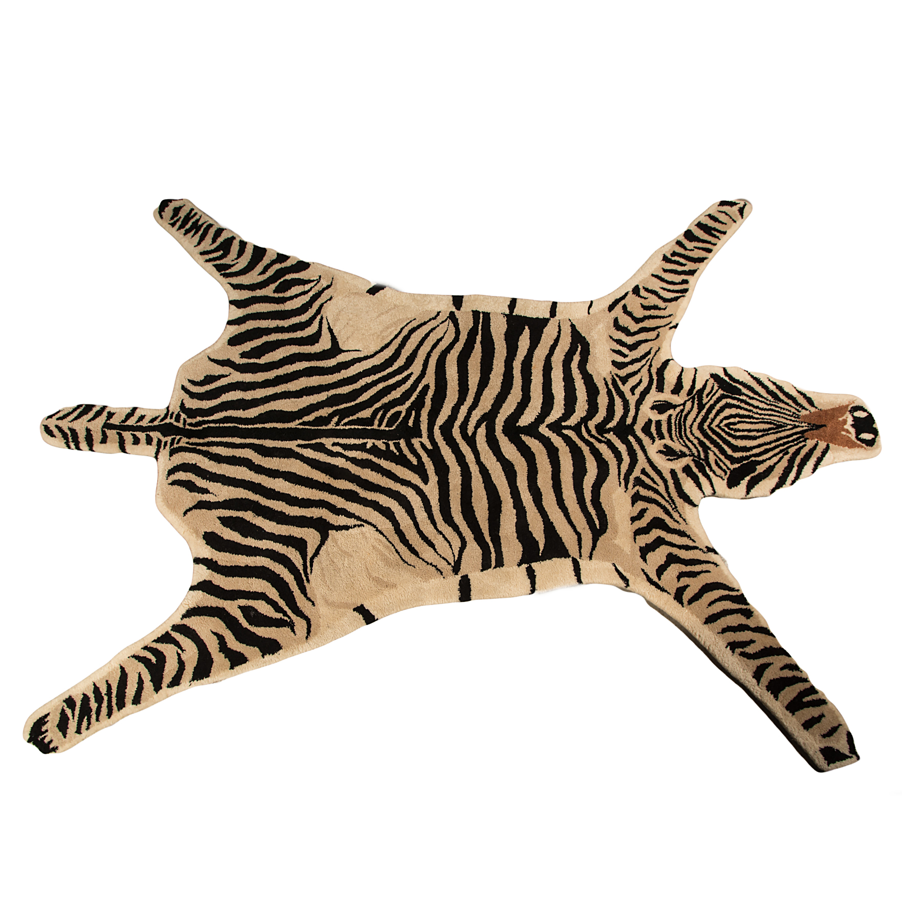 Hand Tufted Faux Zebra Hide Rug