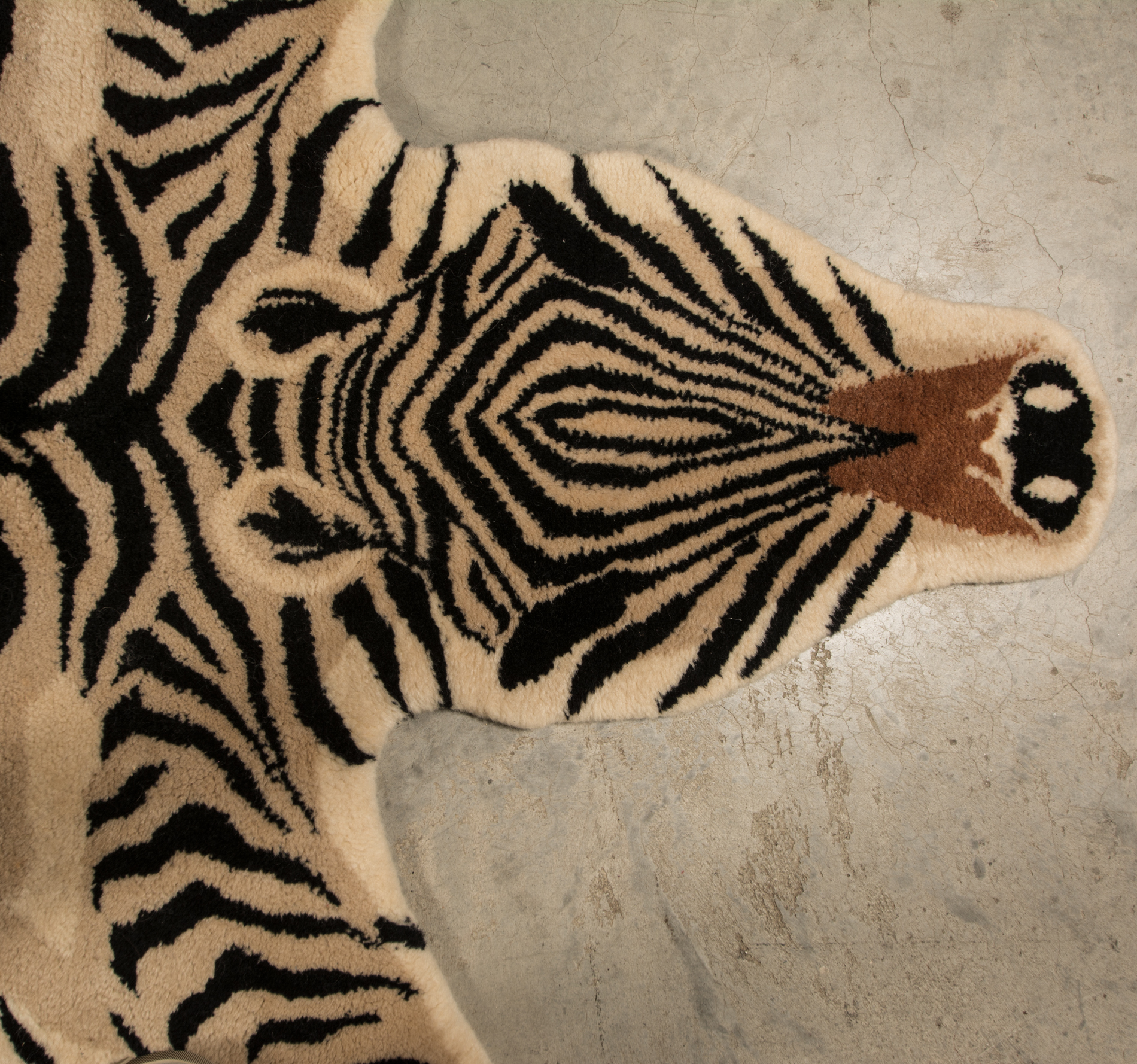 Hand Tufted Faux Zebra Hide Rug