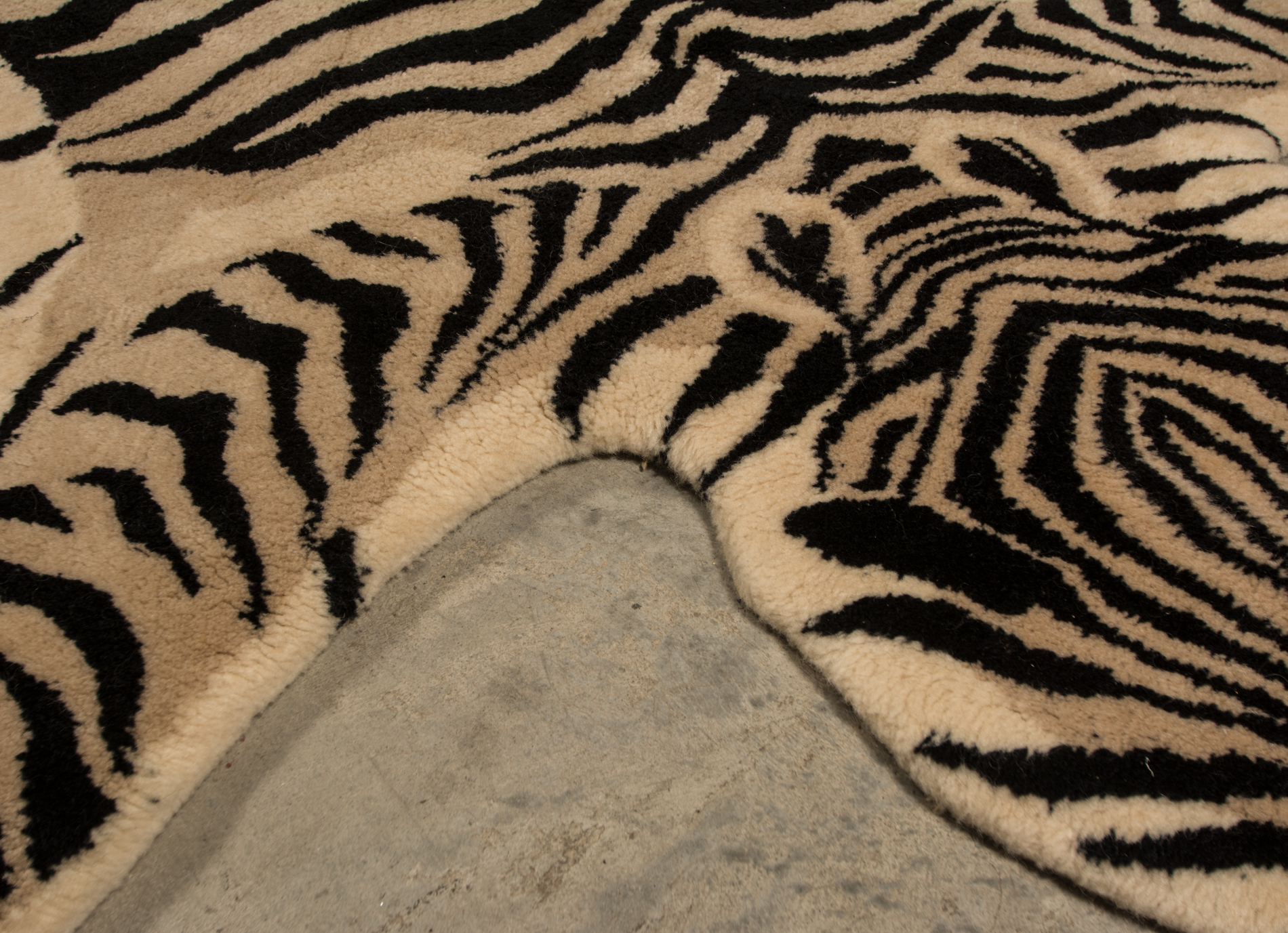 Hand Tufted Faux Zebra Hide Rug