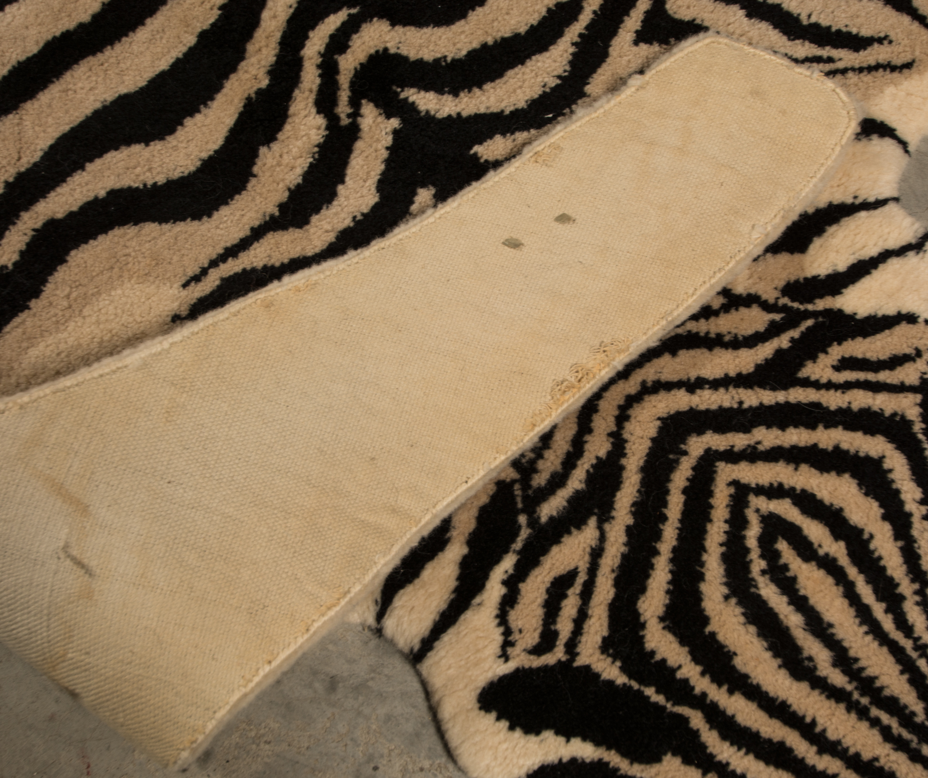 Hand Tufted Faux Zebra Hide Rug