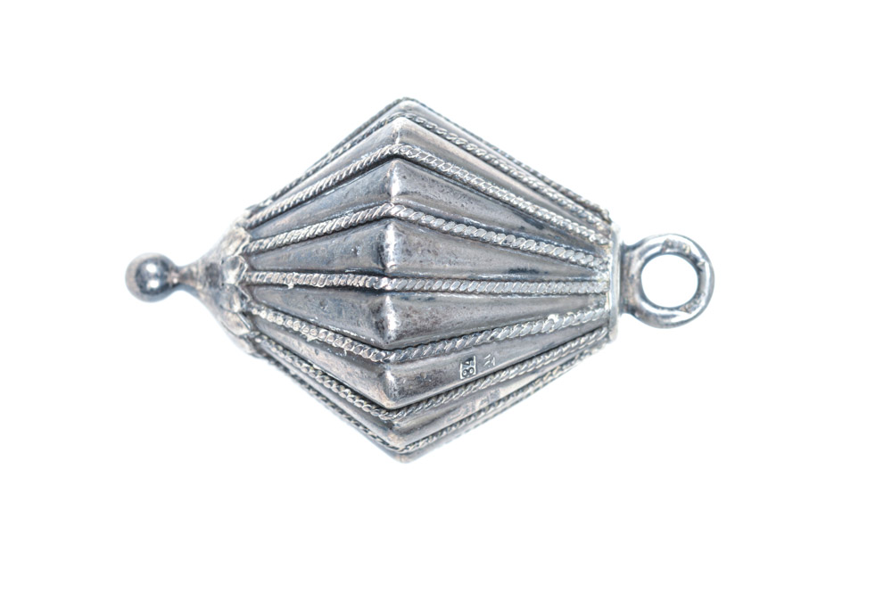 Antique Russian .875 Silver Fluted Cone Ornament