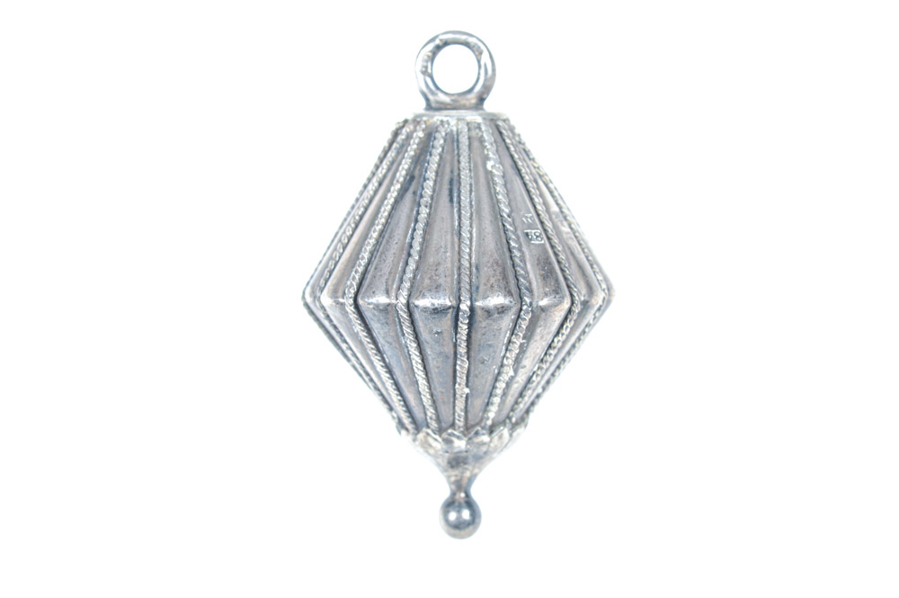 Antique Russian .875 Silver Fluted Cone Ornament