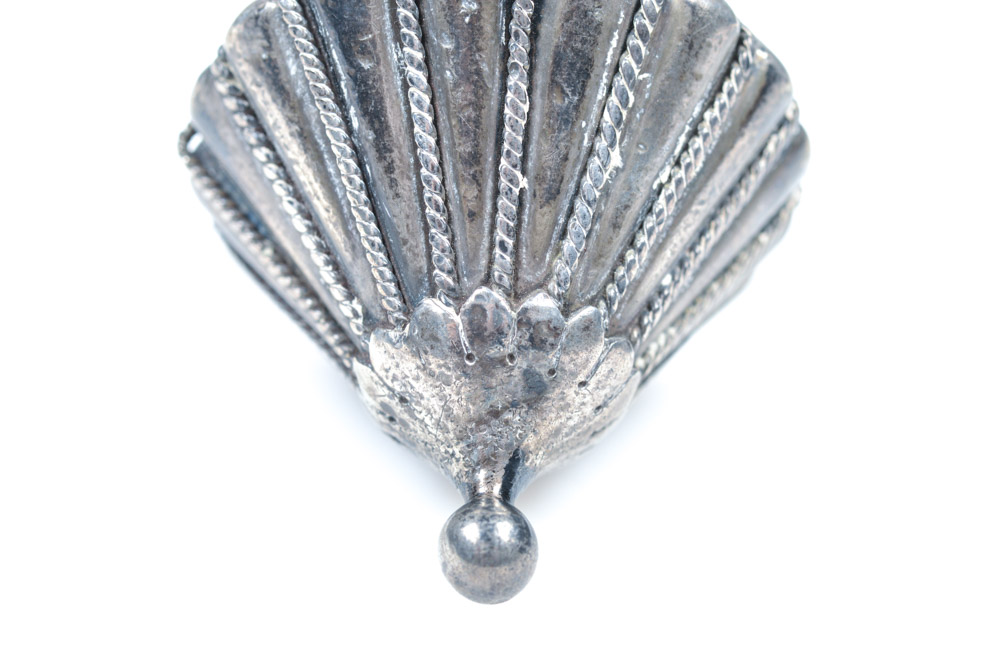 Antique Russian .875 Silver Fluted Cone Ornament