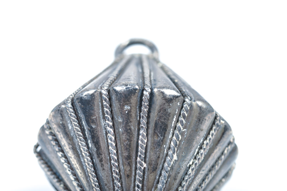 Antique Russian .875 Silver Fluted Cone Ornament