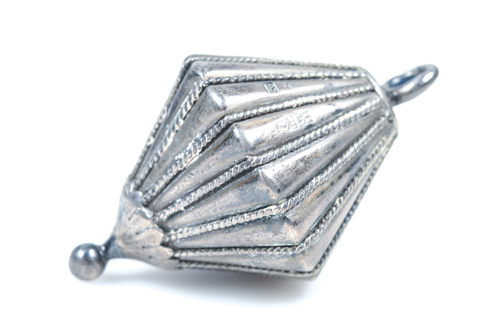 Antique Russian .875 Silver Fluted Cone Ornament