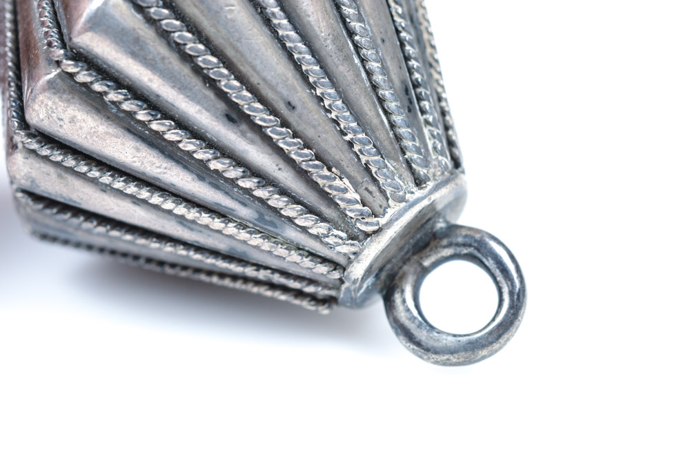 Antique Russian .875 Silver Fluted Cone Ornament