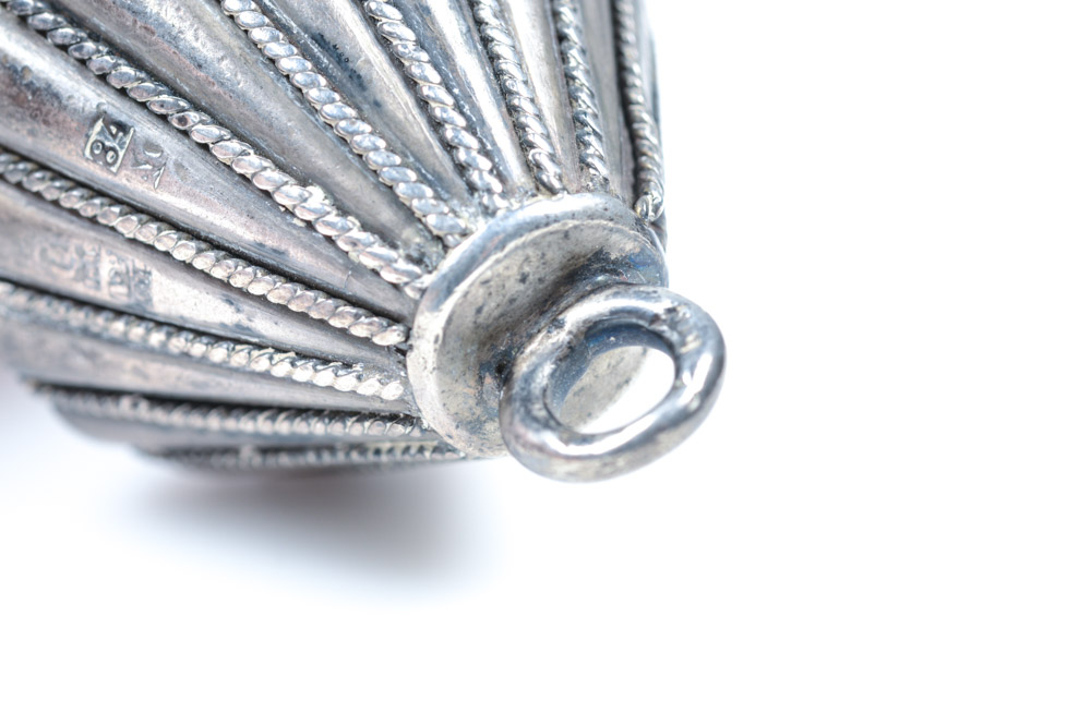 Antique Russian .875 Silver Fluted Cone Ornament