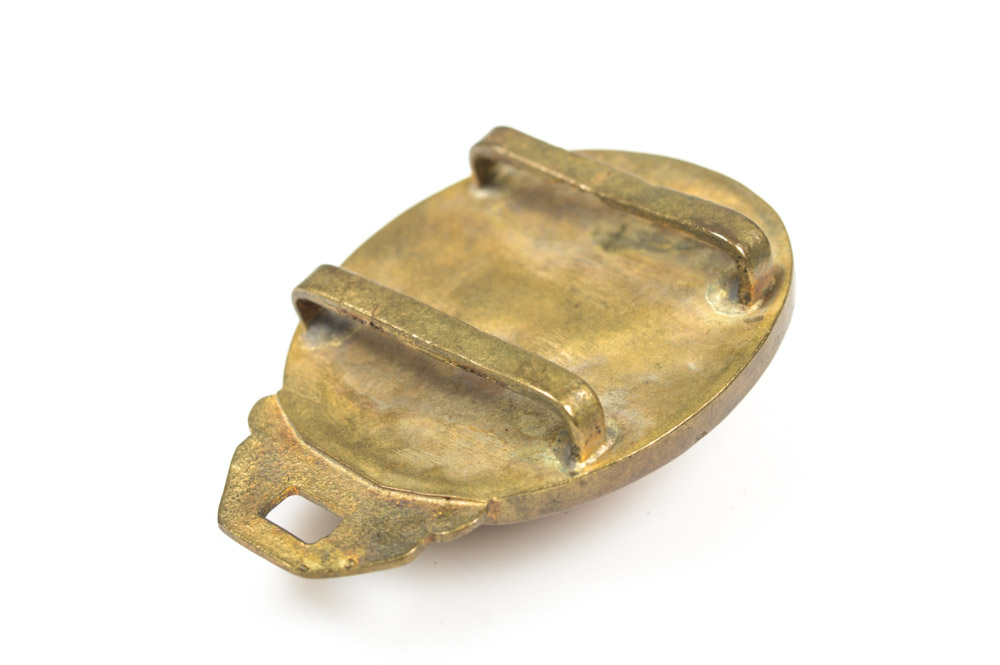 Antique Chinese Brass and Carnelian Buckle