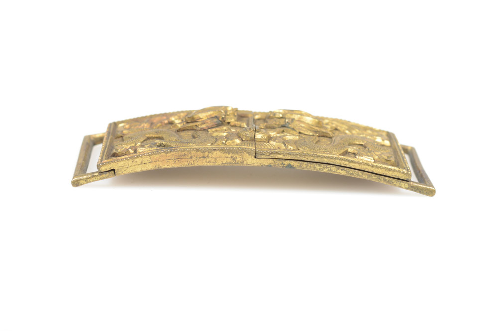 Antique Chinese Brass Dragon Motif Buckle
