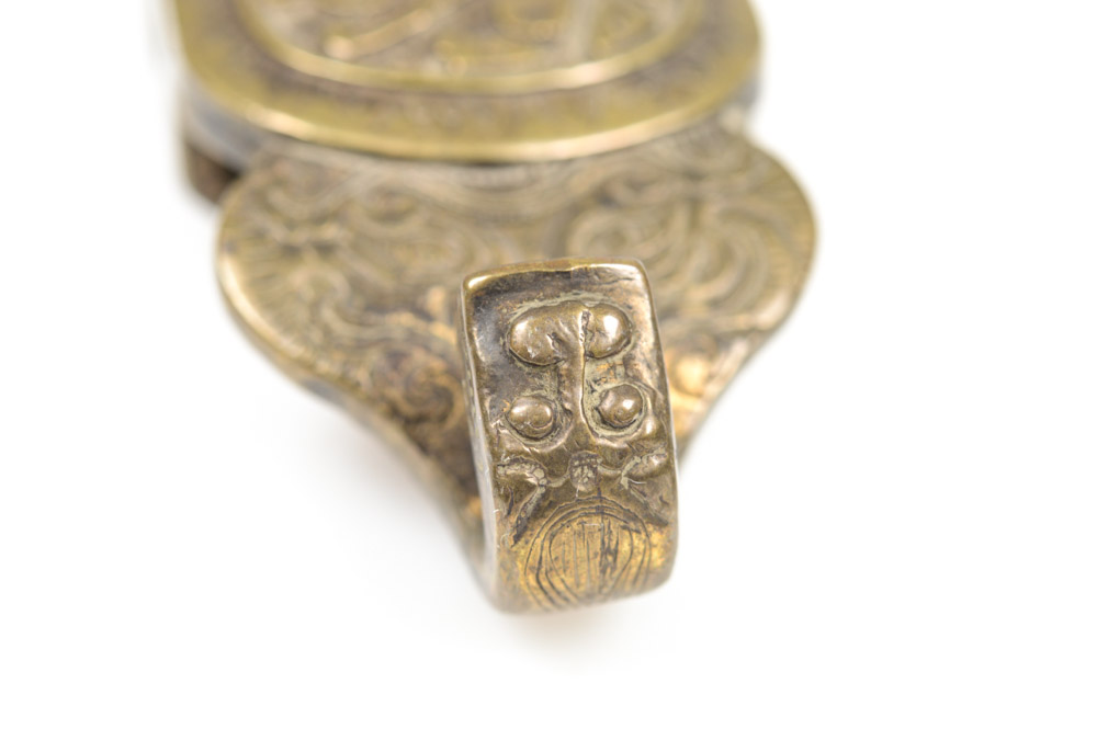 Antique Chinese Brass Bat Motif Buckle