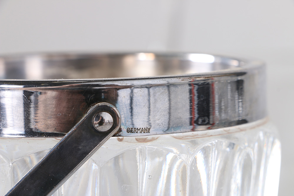 Glass Assortment Including Silver Tone Rimmed Dishes