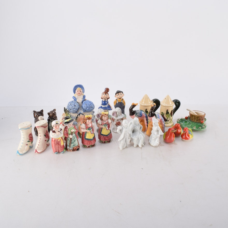 Collection of Vintage Character Salt and Pepper Shakers