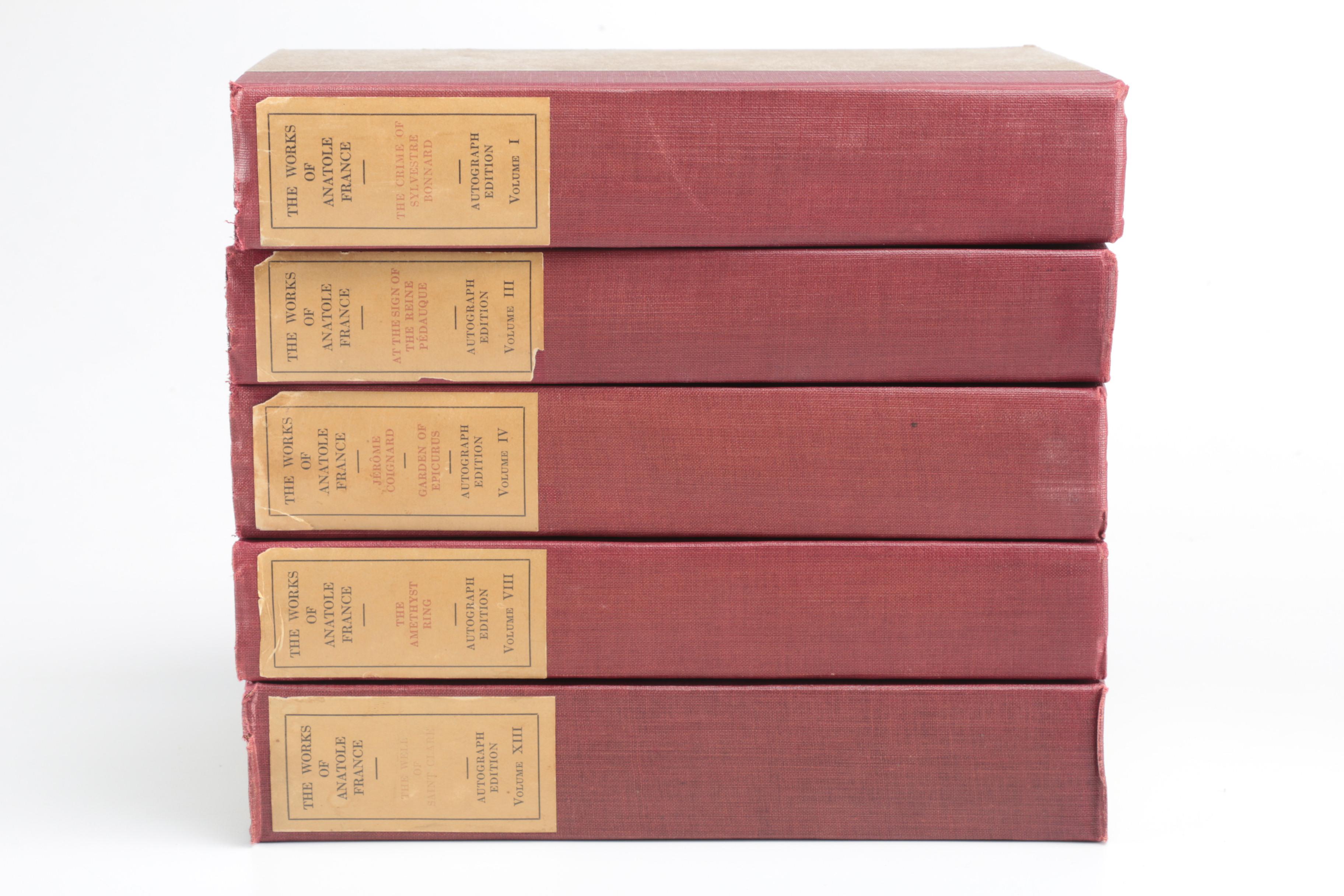 Autographed Limited Edition Fifteen-Volume "The Works of Anatole France"