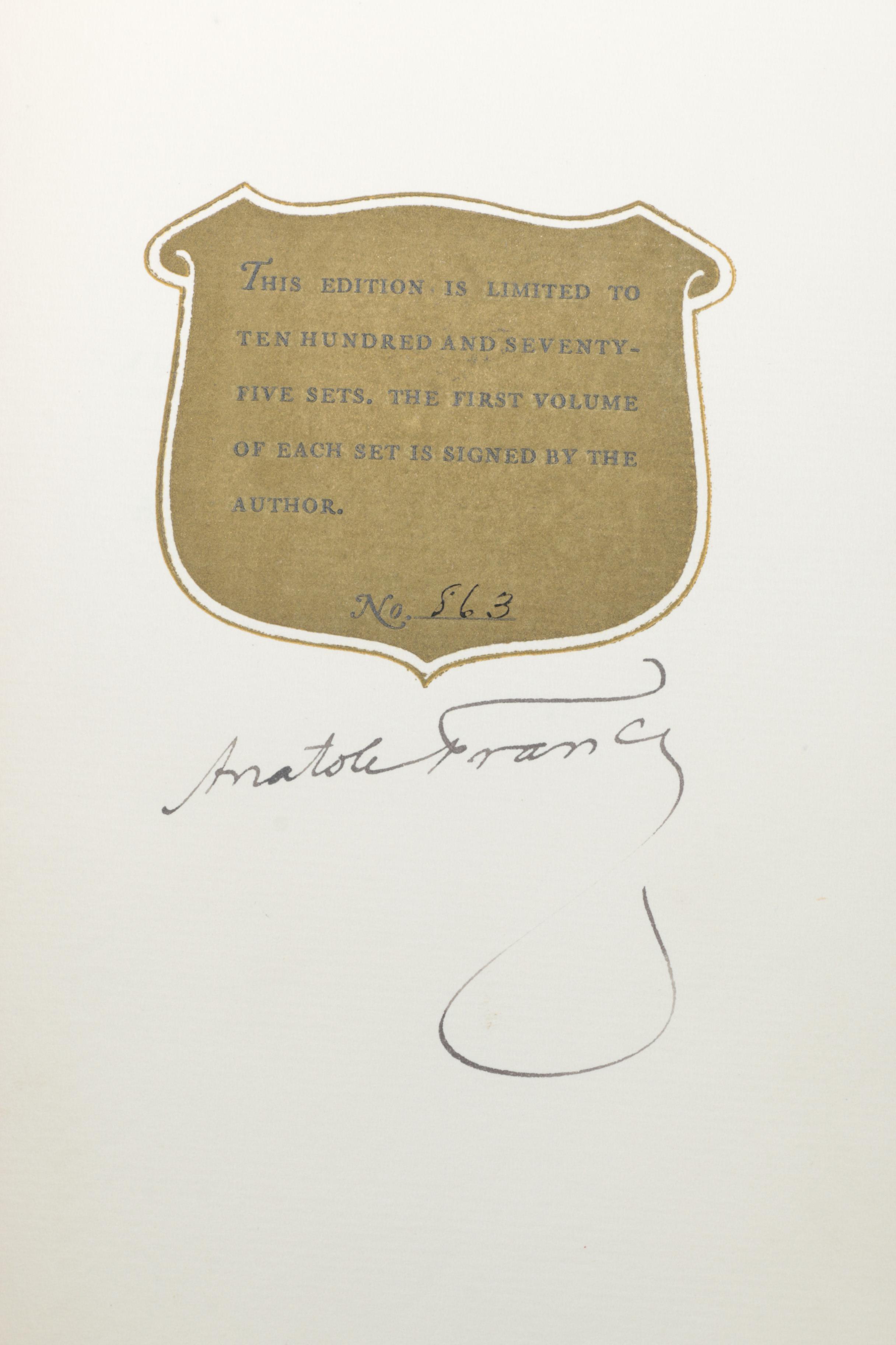 Autographed Limited Edition Fifteen-Volume "The Works of Anatole France"