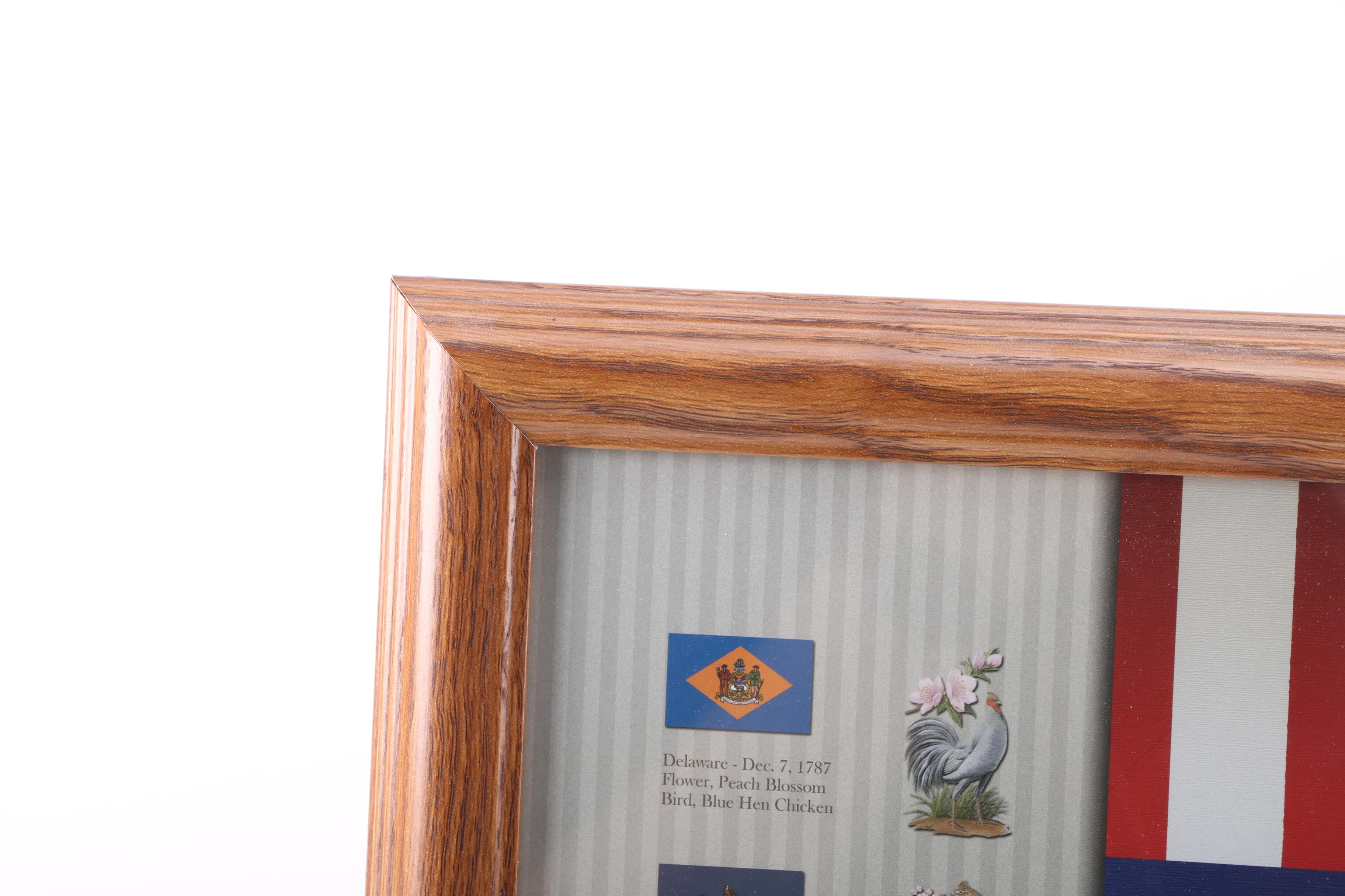 Framed Roosevelt Dimes and State Quarters