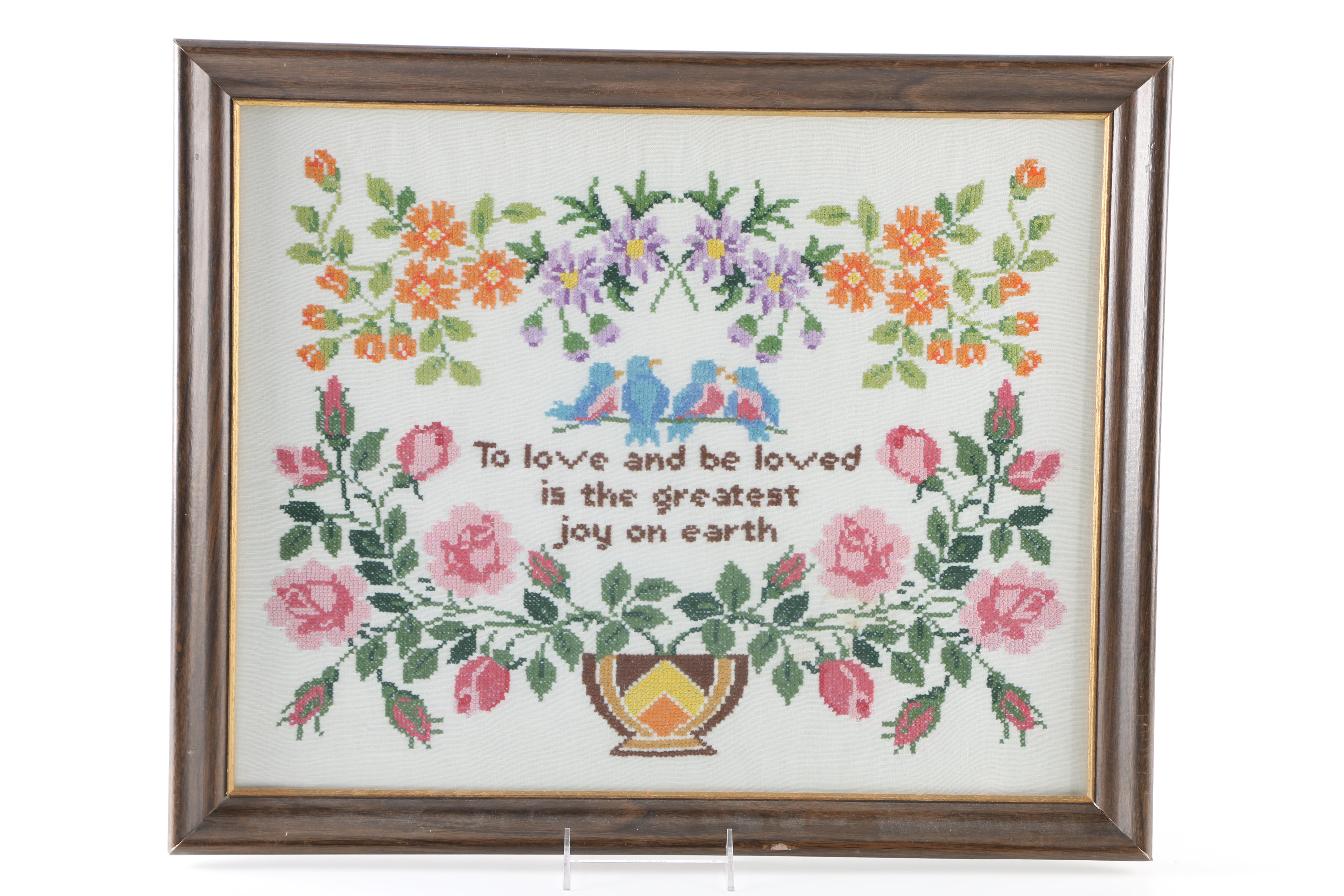 Vintage Framed Cross Stitch Samplers