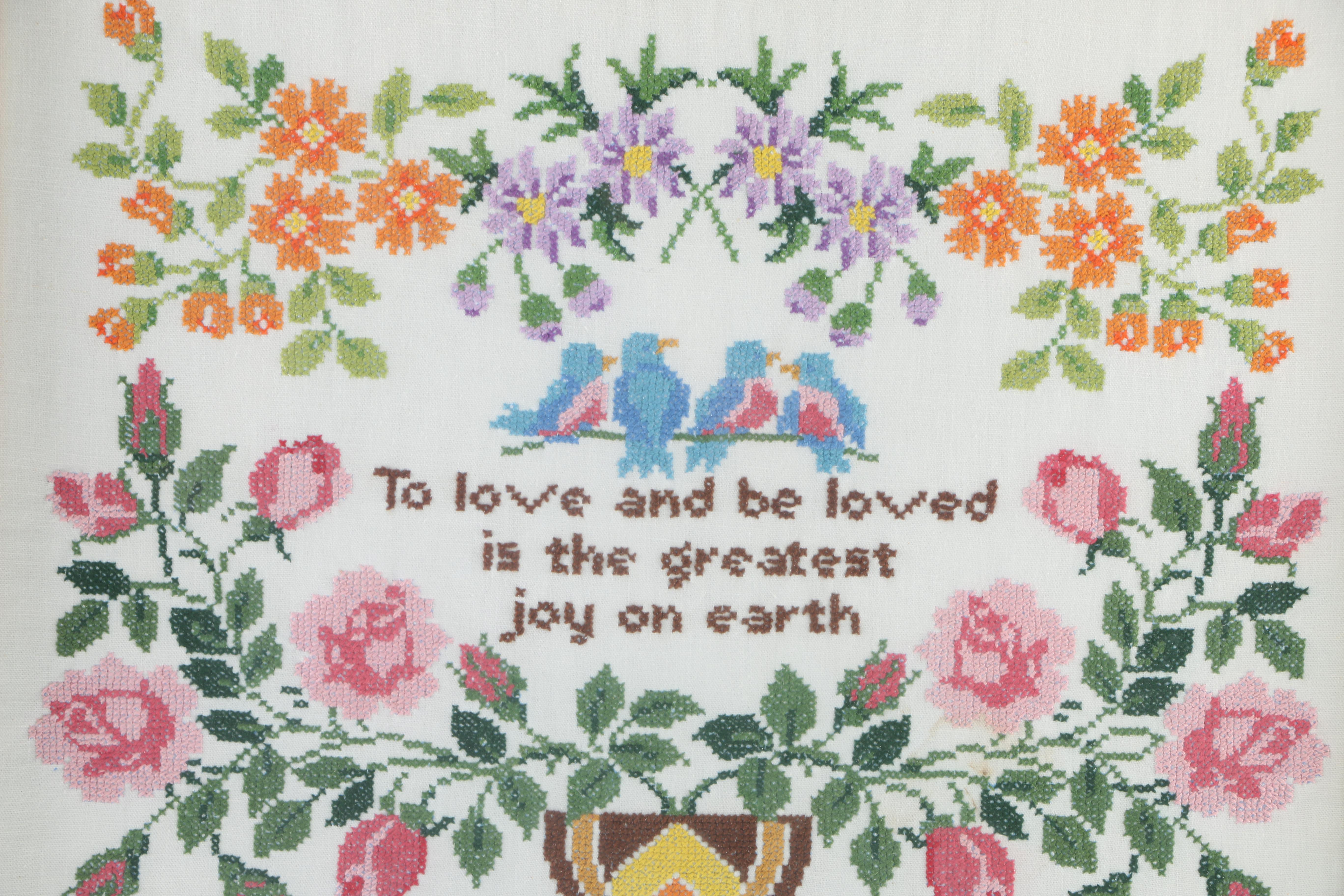 Vintage Framed Cross Stitch Samplers