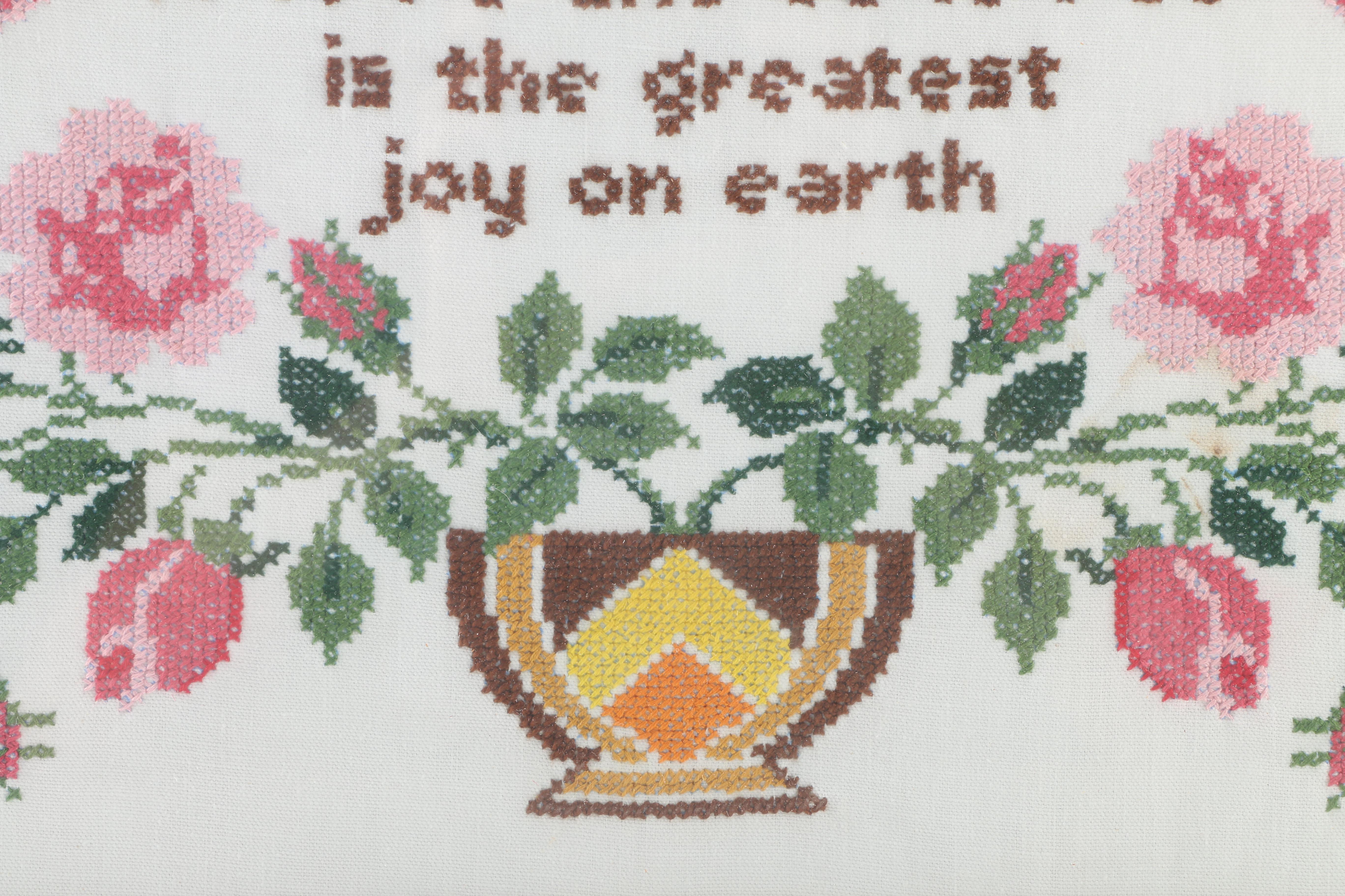 Vintage Framed Cross Stitch Samplers