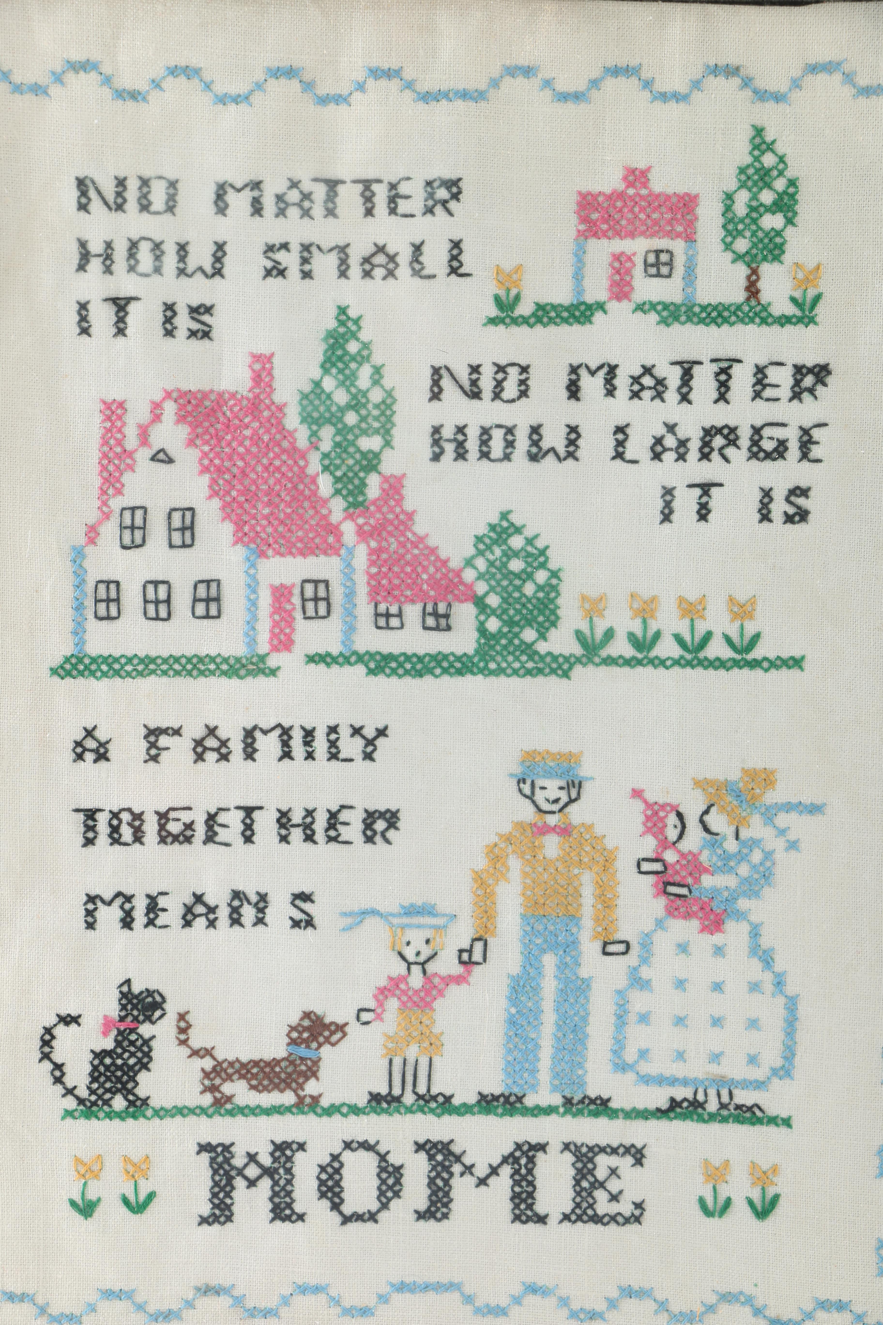 Vintage Framed Cross Stitch Samplers