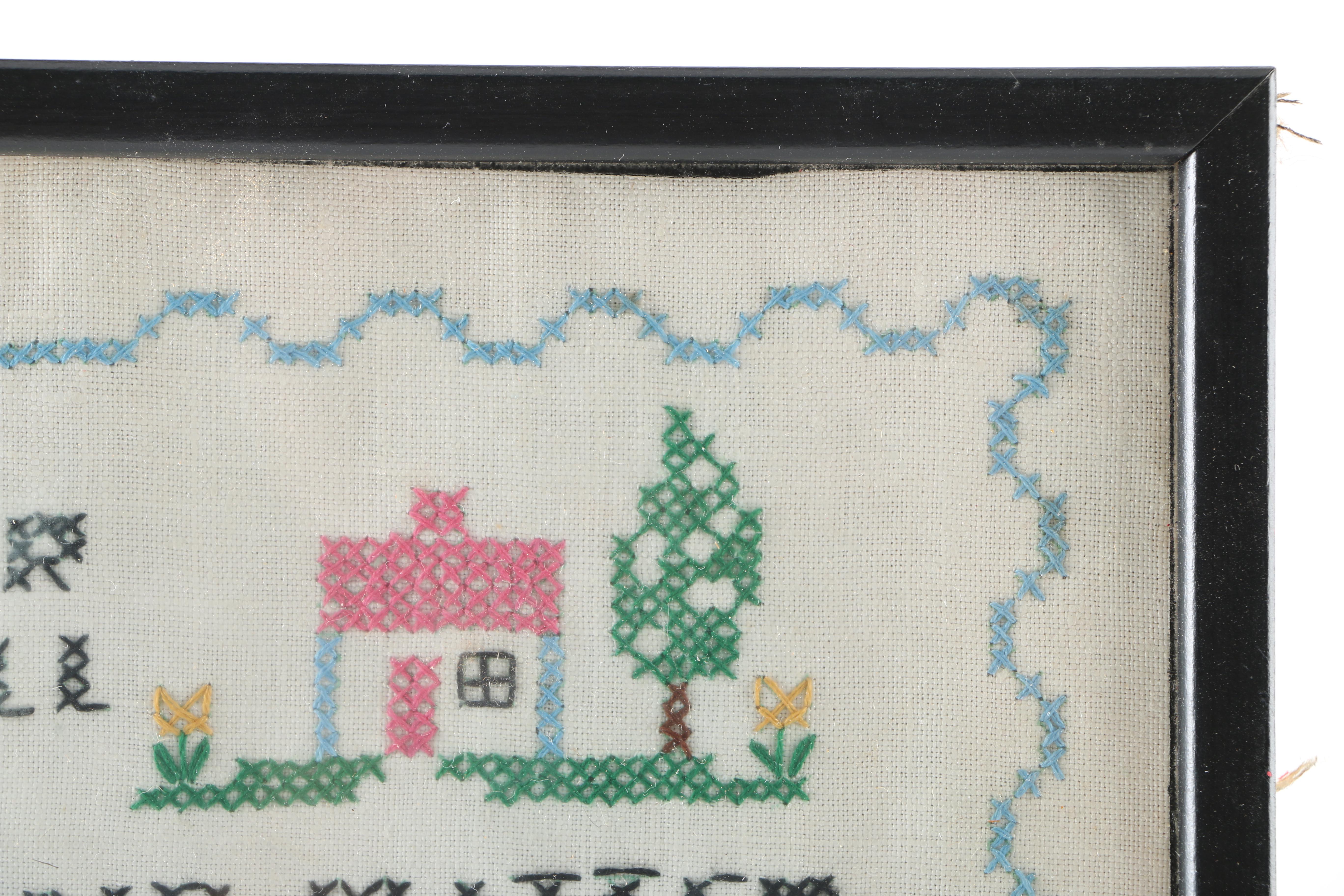 Vintage Framed Cross Stitch Samplers