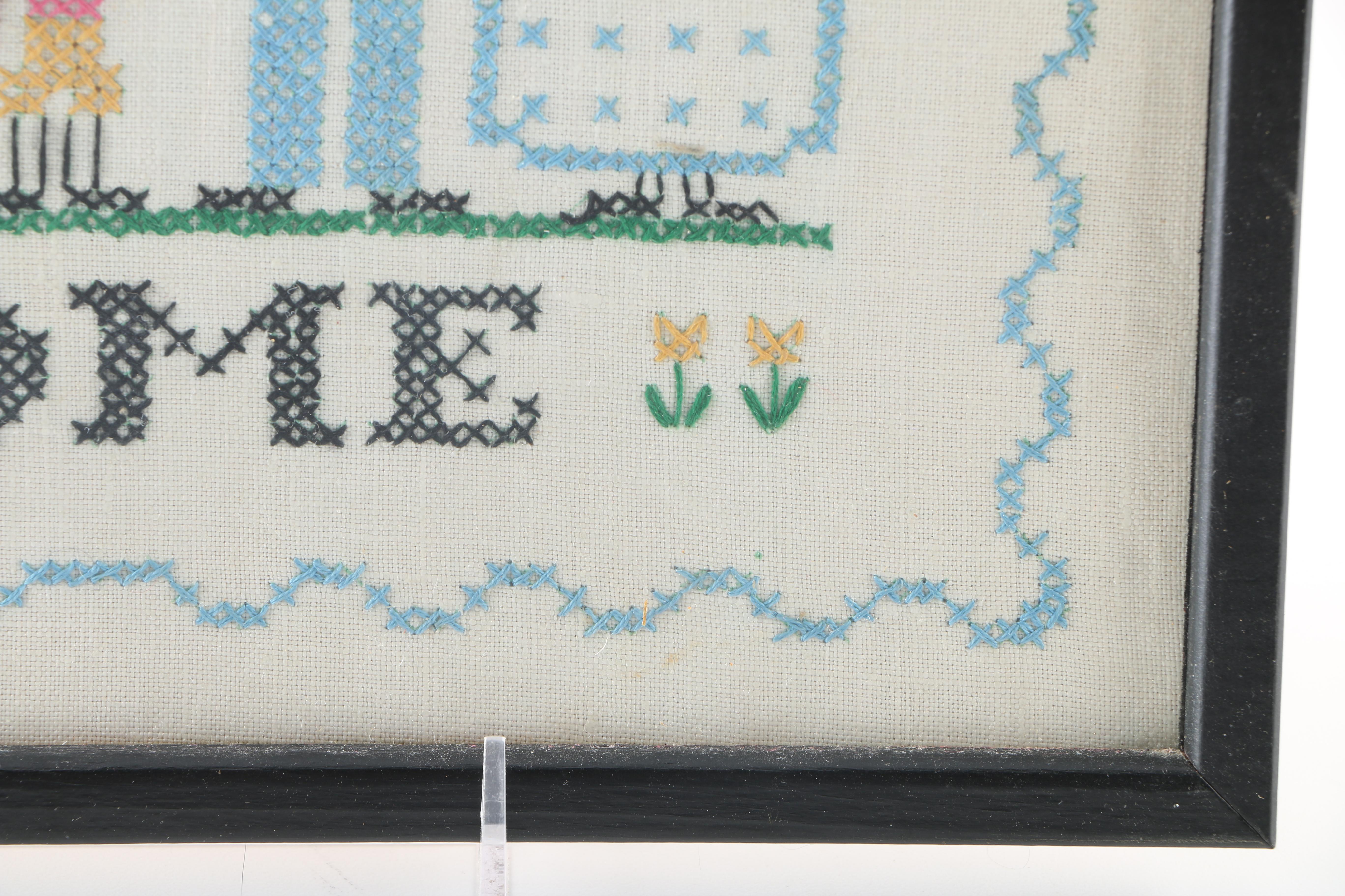 Vintage Framed Cross Stitch Samplers