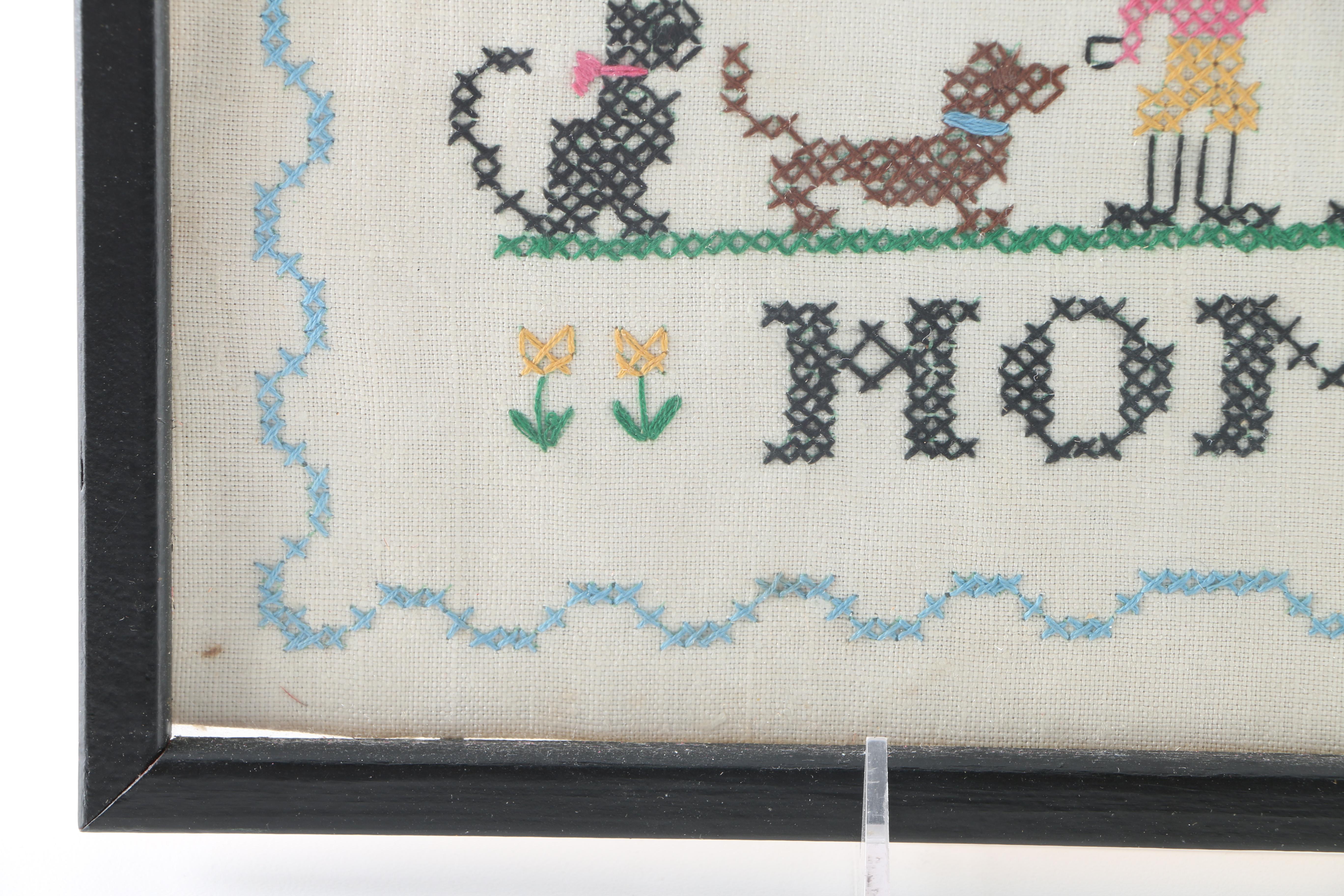 Vintage Framed Cross Stitch Samplers