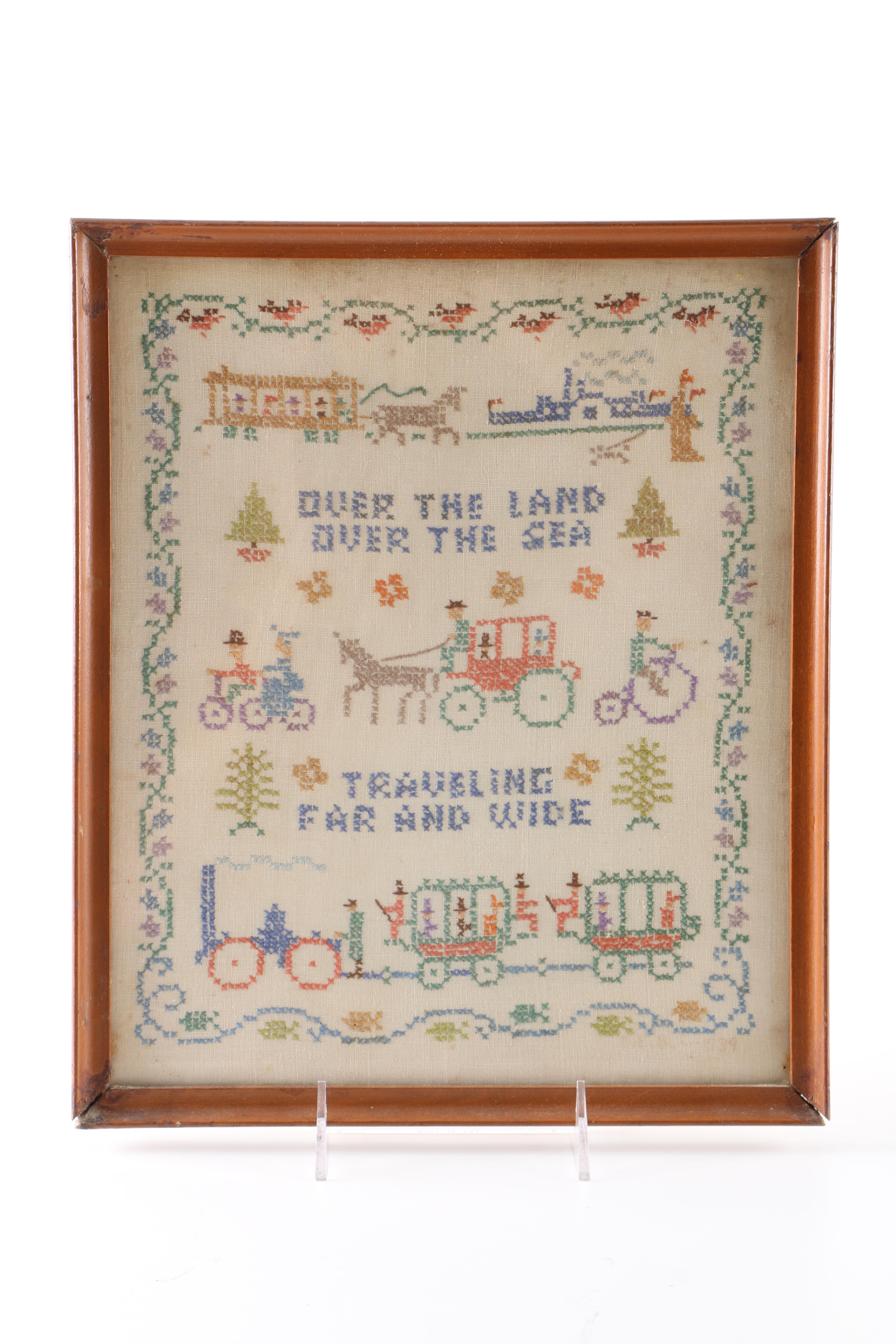 Vintage Framed Cross Stitch Samplers