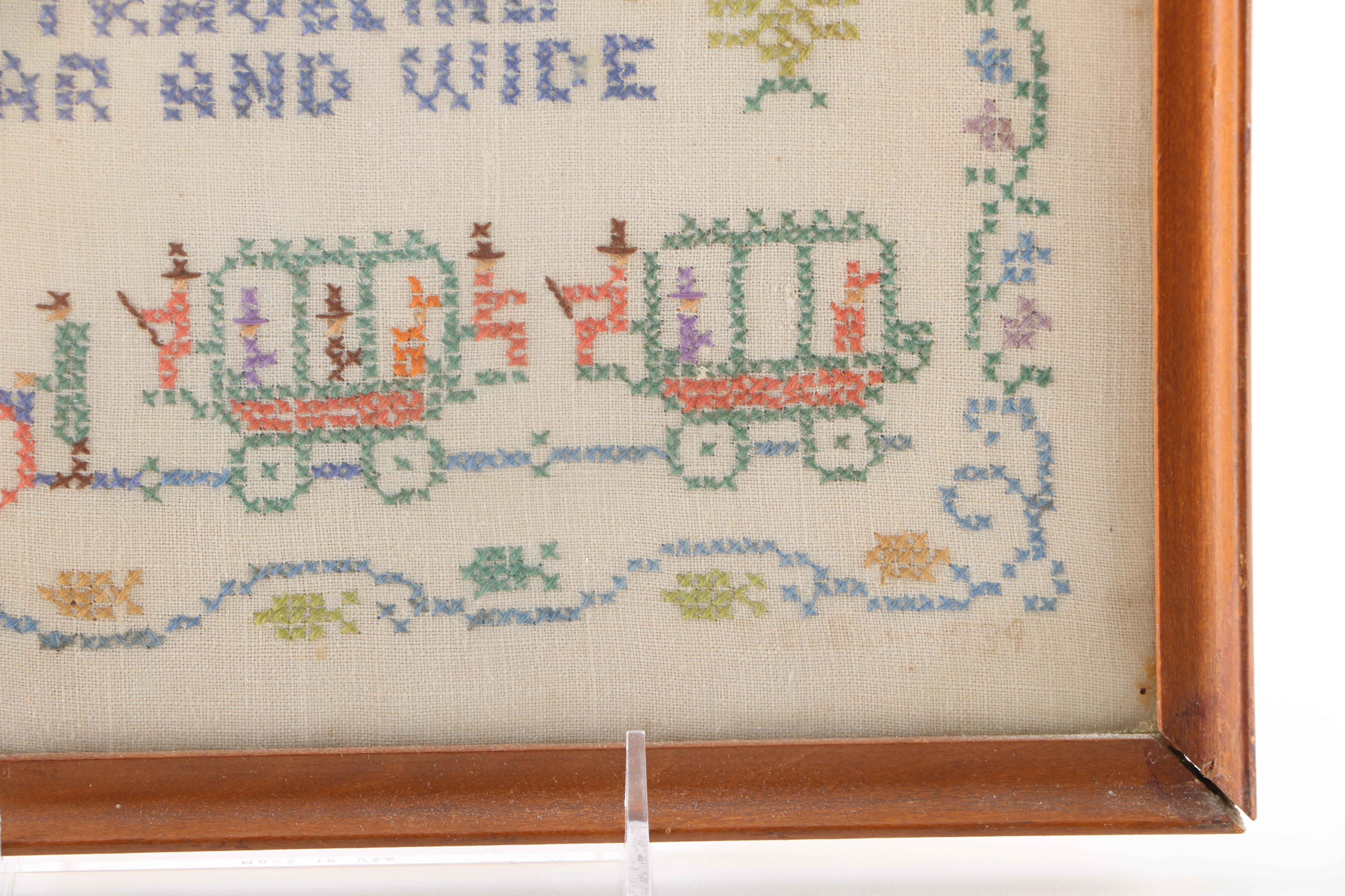 Vintage Framed Cross Stitch Samplers