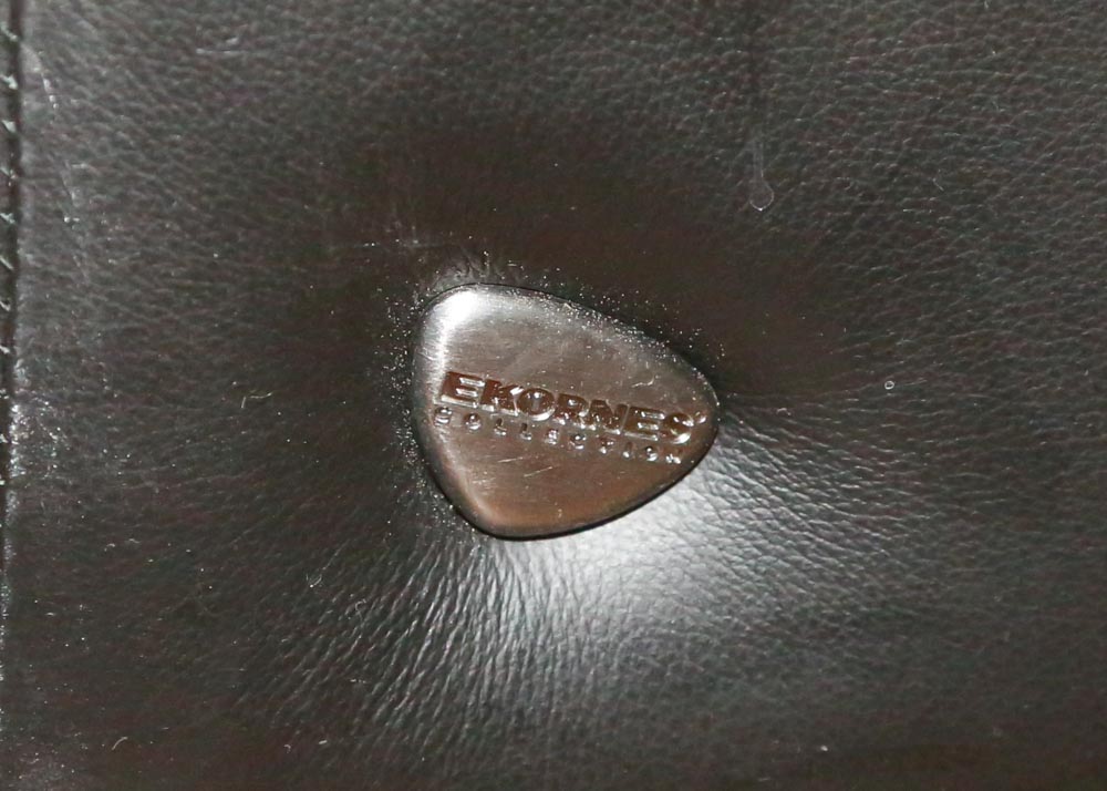 Ekornes Black Leather Loveseat