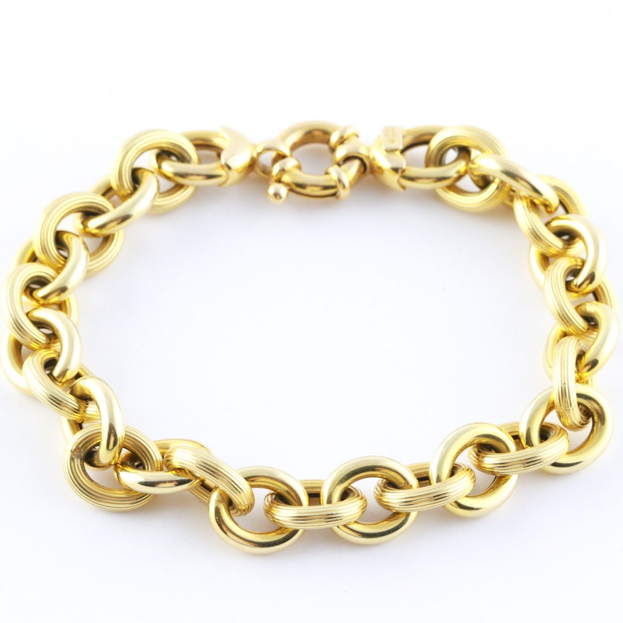 14K Yellow Gold Rolo Bracelet