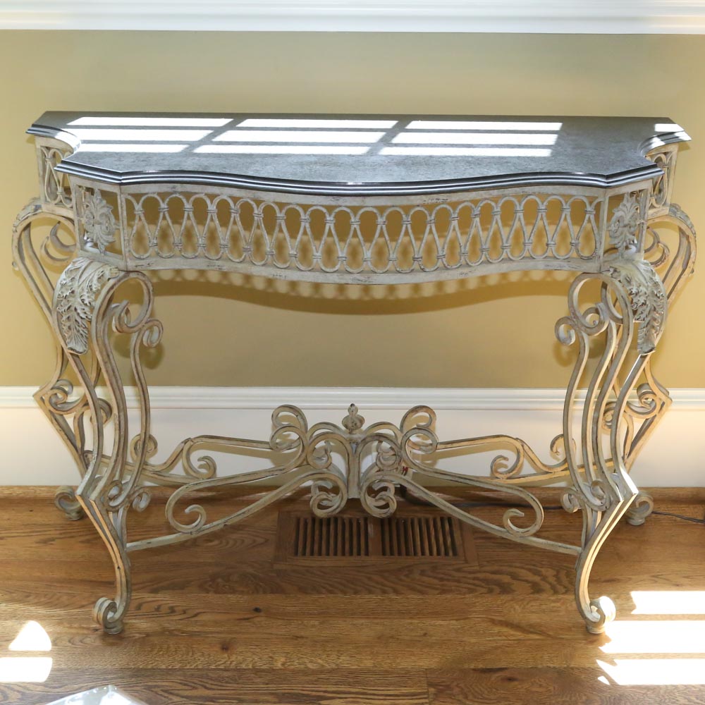 Metal Console Table and Mirror