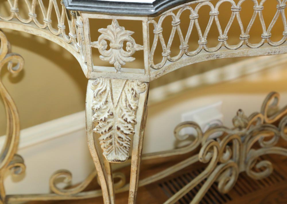 Metal Console Table and Mirror