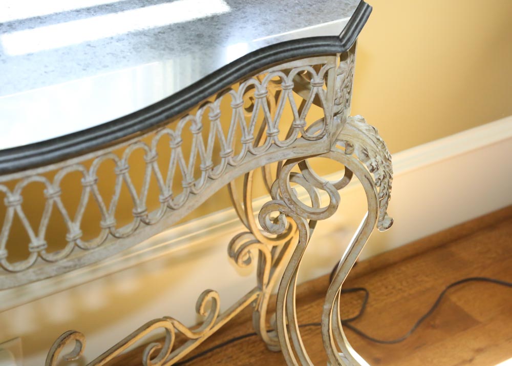 Metal Console Table and Mirror