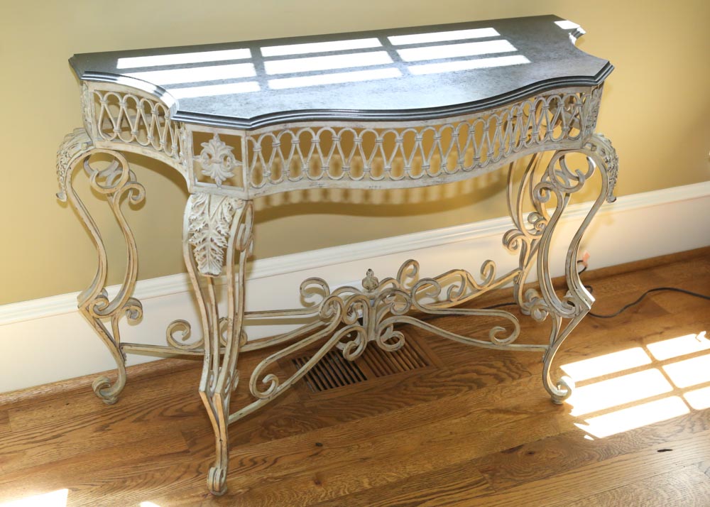 Metal Console Table and Mirror