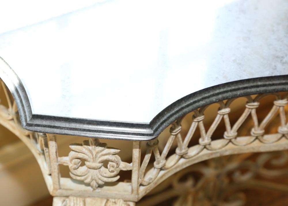 Metal Console Table and Mirror