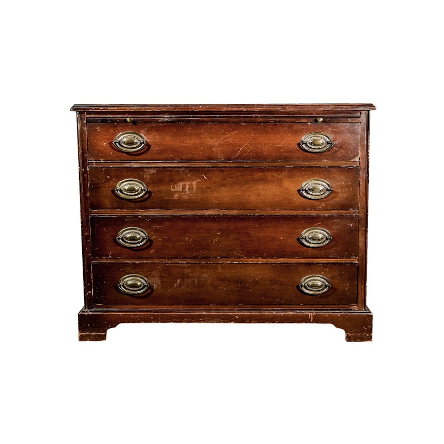 Vintage Mahogany Federal Style Chest Of Drawers
