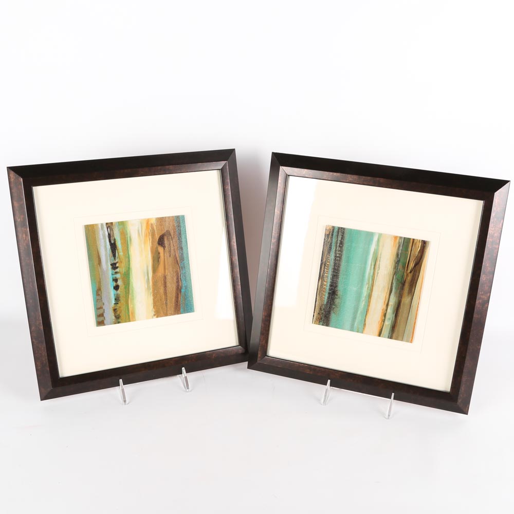 Abstract Framed Offset Lithographs
