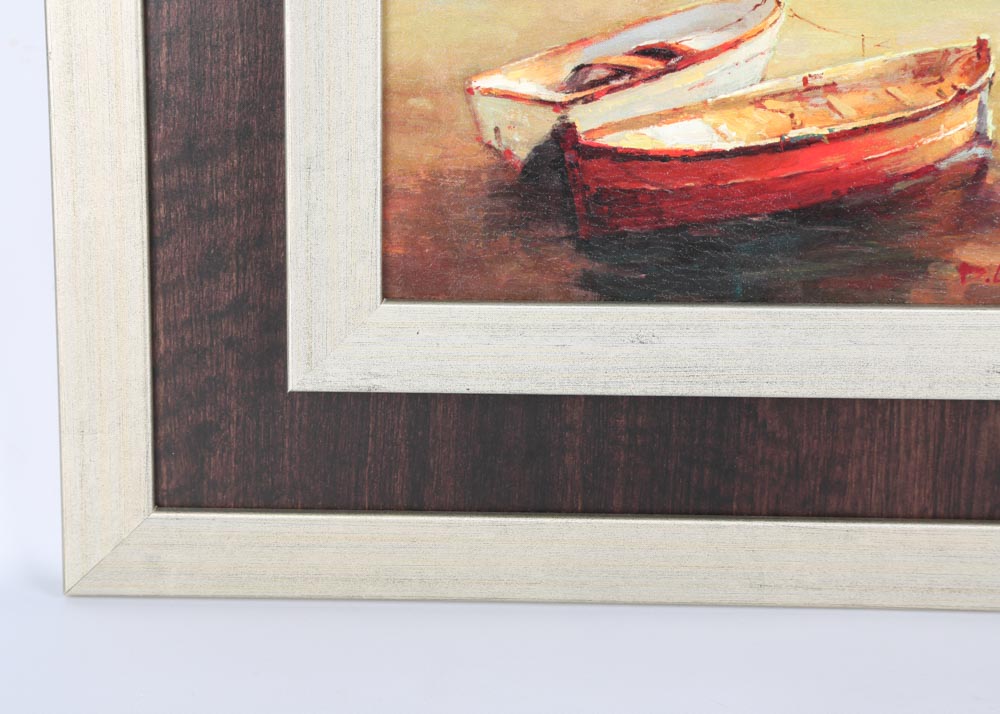 After David Lakewood Embellished Offset Lithograph "Low Tide"