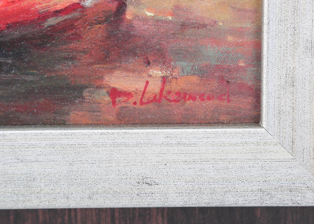 After David Lakewood Embellished Offset Lithograph "Low Tide"