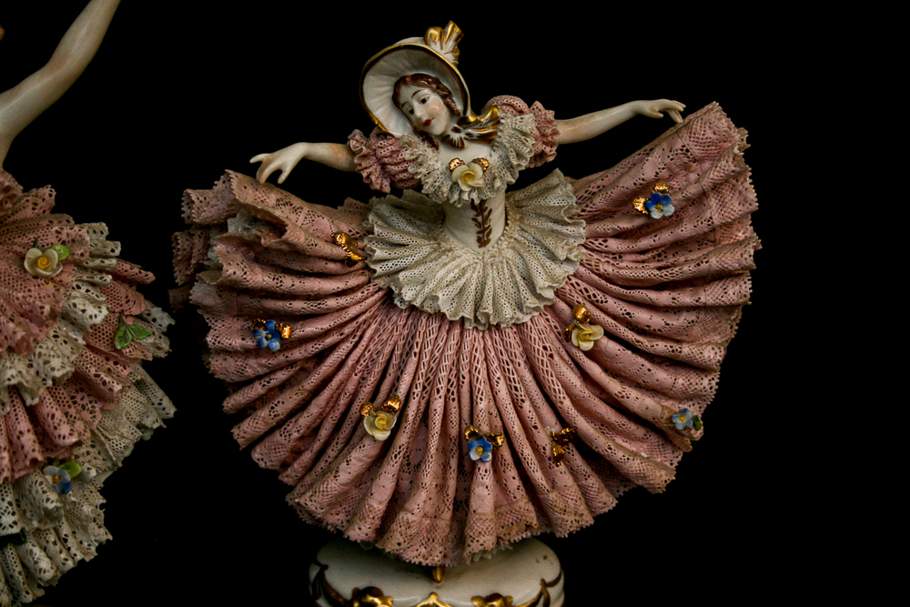 German Lady Lace Porcelain Figurines