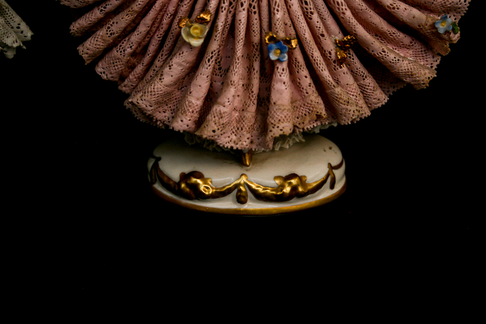 German Lady Lace Porcelain Figurines
