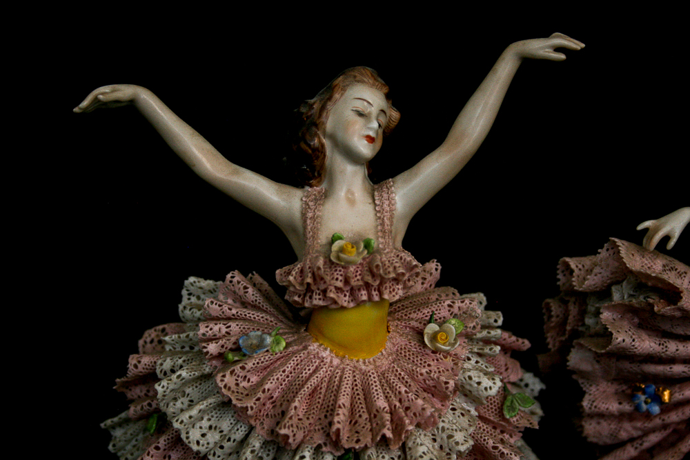 German Lady Lace Porcelain Figurines