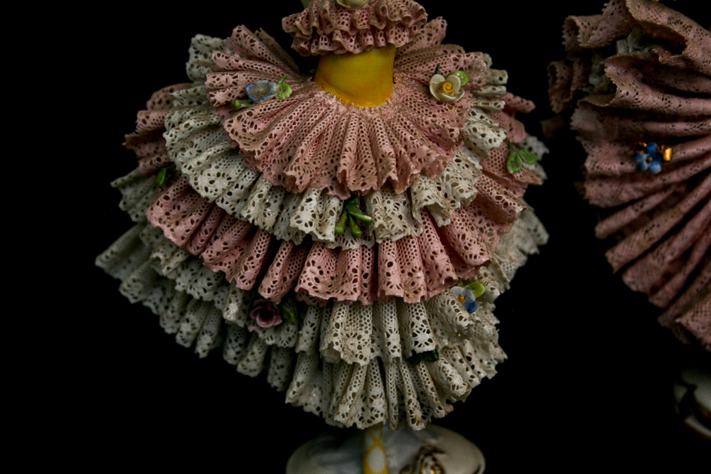 German Lady Lace Porcelain Figurines