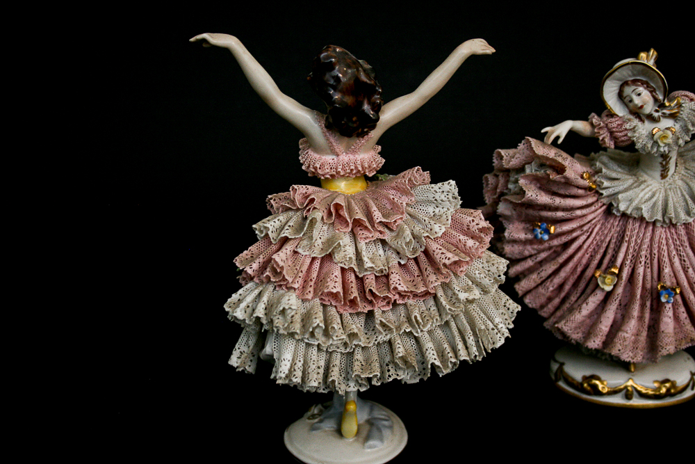 German Lady Lace Porcelain Figurines
