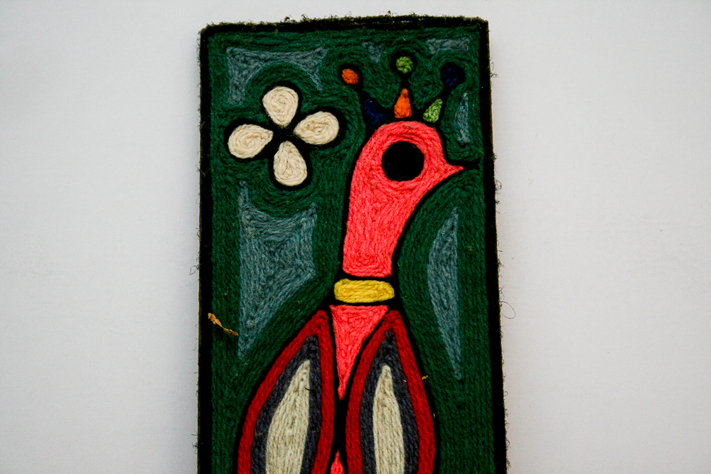 Vintage Mexican Feathercraft and Yarn Wall Art