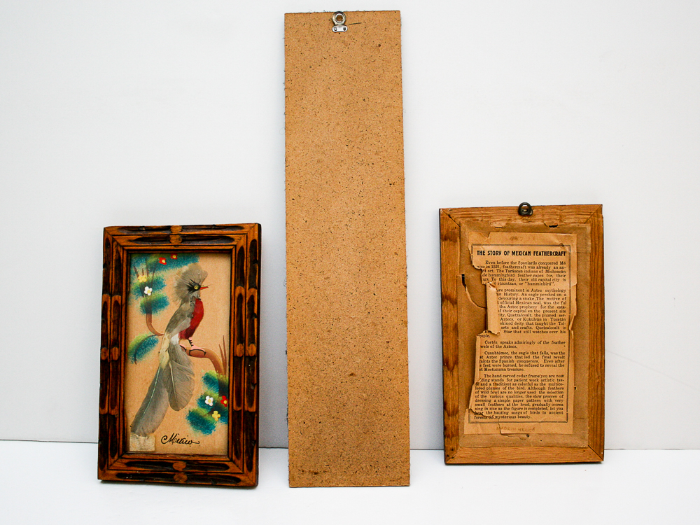 Vintage Mexican Feathercraft and Yarn Wall Art