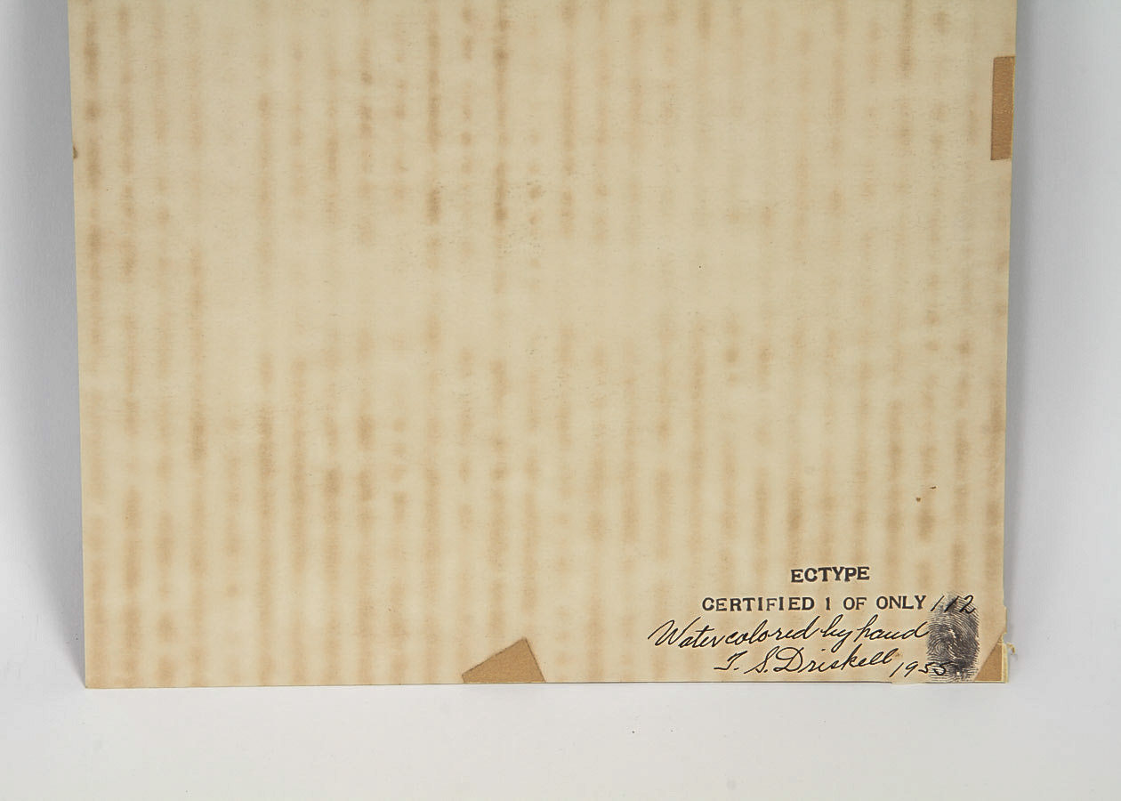 J. S. Driskoll Hand Colored Woodcut Print on Paper