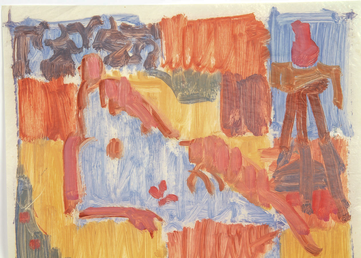 Victor Di Gesu Acrylic Painting on Paper "Reclining Woman"